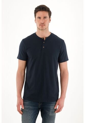 Tennis Camiseta De Cuello Neru Azul Para Hombre Tennis