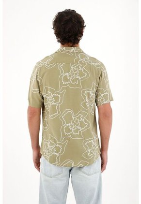 Tennis Camisa Tipo Bowling Estampada Con Textura Ligera Para Hombre