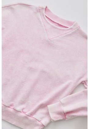 Buzo Rosado Con Efecto Desgaste Para Niña
