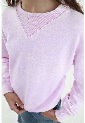 Buzo Rosado Con Efecto Desgaste Para Niña