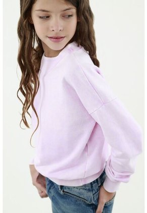 Buzo Rosado Con Efecto Desgaste Para Niña