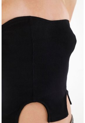 Tennis Camiseta Strapless Negra Para Mujer