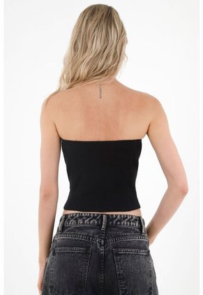 Tennis Camiseta Strapless Negra Para Mujer