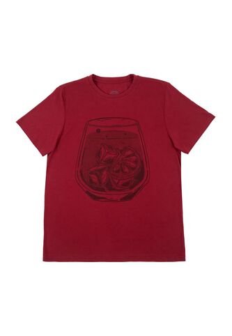 Camiseta Roja Con Estampado Para Hombre Tennis