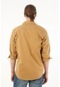 Camisa Café Manga Larga Para Hombre de Tennis