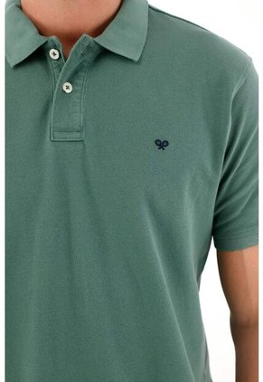 Tennis Polo Verde Con Raqueta Multicolor Para Hombre