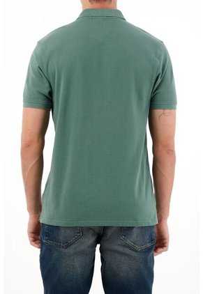 Tennis Polo Verde Con Raqueta Multicolor Para Hombre