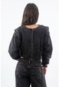 Tennis Camisa Para Mujer En Algodón Negro Lavado Relajado Con Hombros Marcados de Tennis