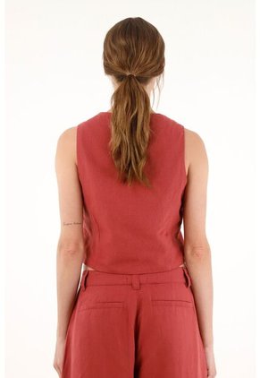 Tennis Chaleco Tipo Sastre Rojo Para Mujer