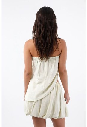 Tennis Blusa Para Mujer En Viscosa Marfil Strapless Asimétrica