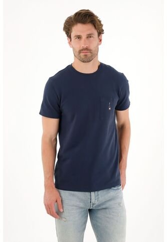 Tennis Camiseta En Tela Con Textura Azul Para Hombre Tennis