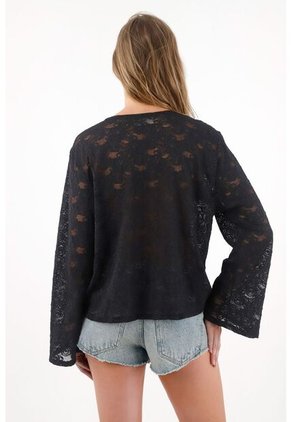 Tennis Camisa En Encaje Con Boleros Negra Para Mujer