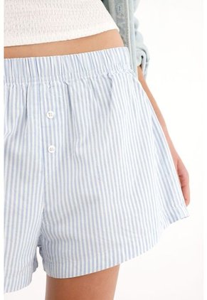 Tennis Bermuda Corta Azul A Rayas Para Mujer