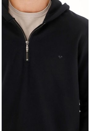 Tennis Buzo Con Capucha Y Cierre Negro Para Hombre