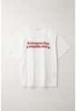 Tennis Camiseta Oversize Con Estampado Blanca Para Mujer de Tennis