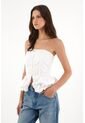 Tennis Camisa Strapless Con Corte Abombachado Crudo Para Mujer de Tennis