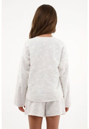 Abrigo En Tela De Ojalillo Para Niña