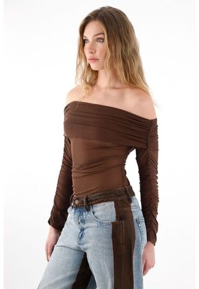 Tennis Camiseta Con Escote Bandeja Café Para Mujer