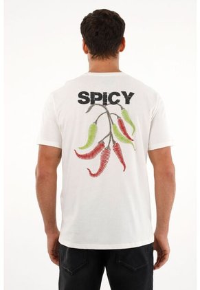 Tennis Camiseta Con Estampado En Espalda Crudo Para Hombre