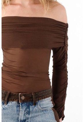 Tennis Camiseta Con Escote Bandeja Café Para Mujer