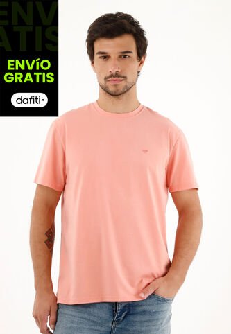 Camiseta Naranja Con Raqueta Estampada Para Hombre Tennis