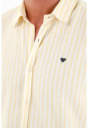 Camisa Amarilla Cuello Clásico Para Hombre