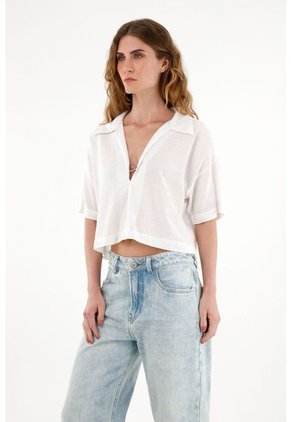 Tennis Camisa Blanca Manga Corta Para Mujer