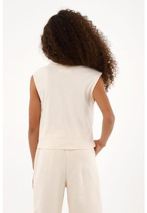 Camiseta Crudo Con Diseño Tejido En Delantero Para Niña