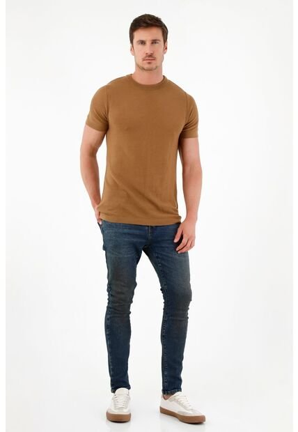 Tennis Camiseta Café Tejida Para Hombre