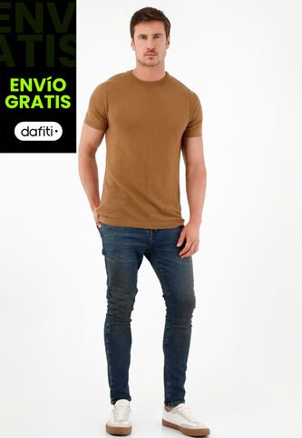 Tennis Camiseta Café Tejida Para Hombre Tennis