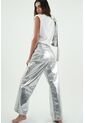 Tennis Pantalón Oversize Plateado Para Mujer de Tennis