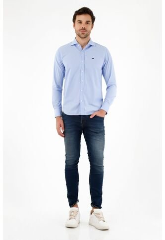 Tennis Camisa Azul Manga Larga Para Hombre Tennis