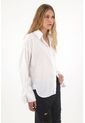 Tennis Camisa Manga Larga Oversized Blanca Para Mujer de Tennis