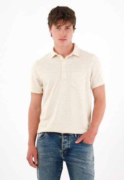 Camiseta Polo Manga Corta Crudo Para Hombre
