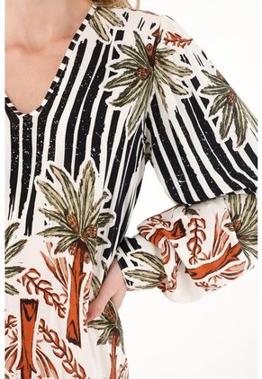 Tennis Vestido Corto Manga Larga Estampado Para Mujer