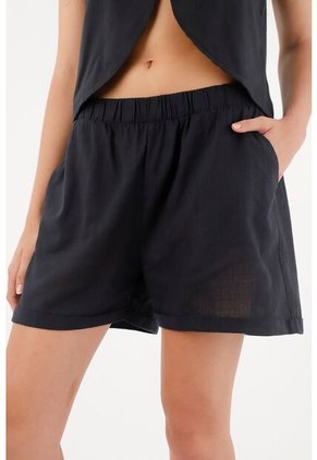 Tennis Short Con Pretina Elástica Negro Para Mujer