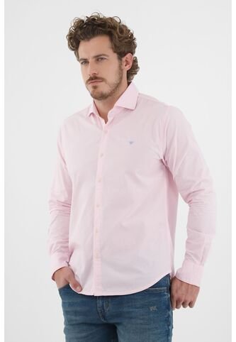 Camisa Manga Larga Rosada Para Hombre Tennis