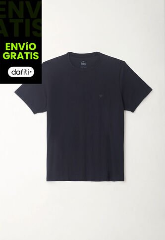 Camiseta Cuello Redondo Azul Para Hombre Tennis