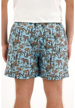 Tennis Pantaloneta De Baño Con Estampado Selva Para Hombre