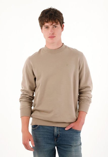 Buzo Cuello Redondo De Diseño Cerrado Gris Para Hombre