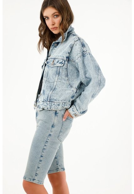 Tennis Bermuda Midi En Denim Para Mujer