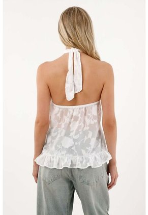 Tennis Camisa En Tela Chifón Halter Crudo Para Mujer