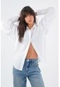 Tennis Camisa Para Mujer En Algodón Blanco Oversize Con Manga Larga de Tennis