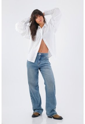 Tennis Camisa Para Mujer En Algodón Blanco Oversize Con Manga Larga