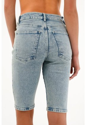 Tennis Bermuda Midi En Denim Para Mujer
