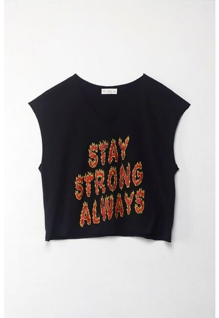 Tennis Camiseta Boxy Fit Manga Sisa Negra Para Mujer