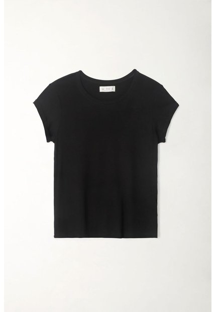 Tennis Camiseta Cuello Redondo Negra Para Mujer
