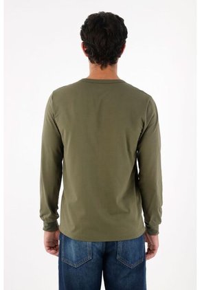 Tennis Camiseta De Manga Larga Verde Para Hombre