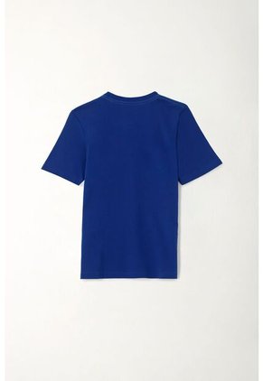 Camiseta Básica Estampada Azul Para Niño