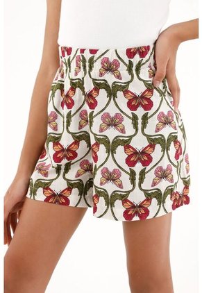 Bermuda Con Estampado De Mariposas Para Niña